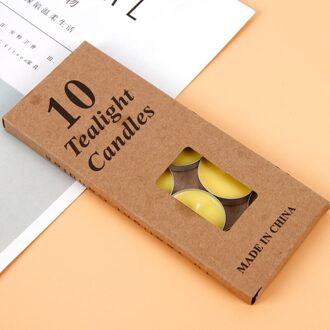 10 Geurkaarsen Kraftpapier Verpakking Kaarsen Verjaardagsfeestje Bruiloft Voorstel Bekentenis Decoratie Geurkaarsen geel-10stk