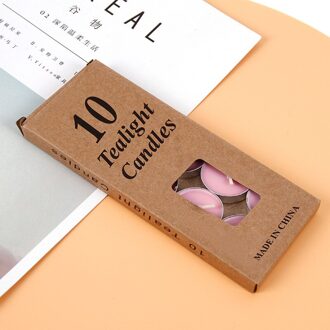 10 Geurkaarsen Kraftpapier Verpakking Kaarsen Verjaardagsfeestje Bruiloft Voorstel Bekentenis Decoratie Geurkaarsen roze-10stk