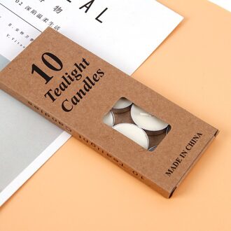 10 Geurkaarsen Kraftpapier Verpakking Kaarsen Verjaardagsfeestje Bruiloft Voorstel Bekentenis Decoratie Geurkaarsen wit-10stk