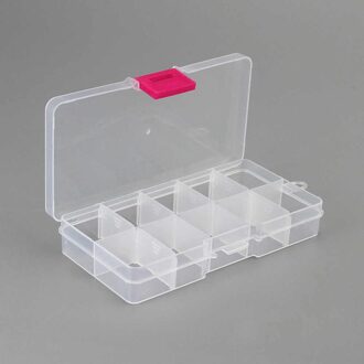 10 Grids Vakken Plastic Transparant Organizer Opbergdoos Sieraden Pil Kleine Object Jewel Bead Case Met Cover Container 01