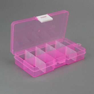 10 Grids Vakken Plastic Transparant Organizer Opbergdoos Sieraden Pil Kleine Object Jewel Bead Case Met Cover Container 04