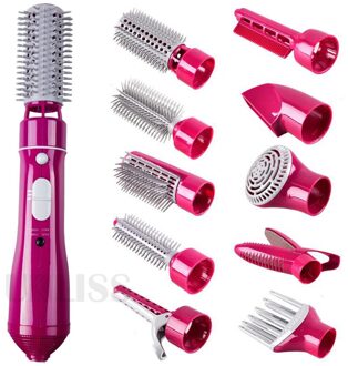 10 In 1 Een Stap Föhn Elektrische & Volumizer Air Brush Steil Haar/Krullen Multifunctionele Styling tool Sticks Droger Set ons aansluiten
