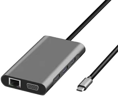 10 In 1 Multipoort Type C Naar USB-C 4K Hdmi Adapter Usb 3.0 Kabel Hub Voor Macbook USB3.03 + hdmi 4K + Tf + Sd + RJ45
