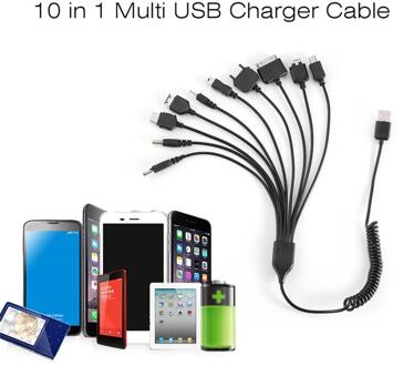 10 In 1 Universele Draagbare Lichtgewicht Multi Functies Usb Charge Oplaadkabel Compatibel Met De Meeste Merken Telefoons