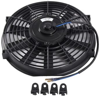 10 Inch 12V 80W 2100Rpm Rechte Zwarte Blade Elektrische Cooling Radiator Tank Fan Montage Kit Universele