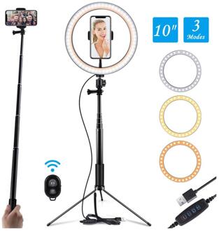 10 Inch 26 Cm Usb Selfie Ring Light Flash Led 360-Graden Camera Telefoon Fotografie Enhancing Fotografie Voor Smartphone met Statief
