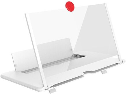 10 Inch 3D Telefoon Screen Vergrootglas Vergroot Oogbescherming Film Telefoon Houder Vouwen Verstelbare Hoek Hd Non Slip Met Beugel wit