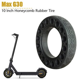 10 Inch Rubber Solid Banden Voor Ninebot Max G30 Elektrische Scooter Honingraat Schokdemper Demping Band Zwart