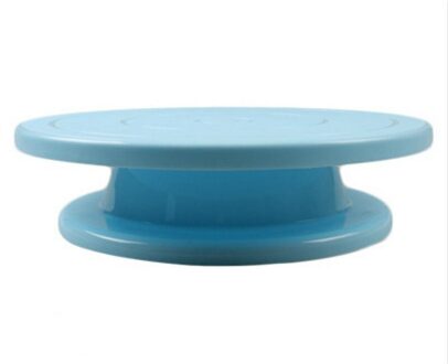 10 Inch Taart Draaitafel Roterende Anti-Slip Ronde Cake Stand Decorating Draaitafel Keuken Diy Pan Bakken Tools En schraper Blauw