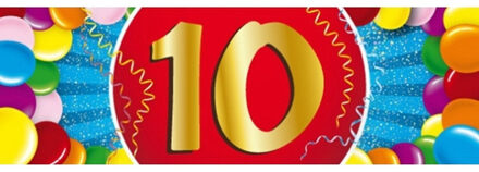 10 jaar leeftijd sticker 19 x 6 cm - 10 jaar verjaardag/jubileum versiering