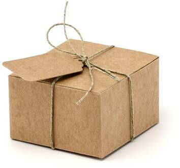 10 kleine kartonnen doosjes met etiketten - Decoratie > Linten en tulle