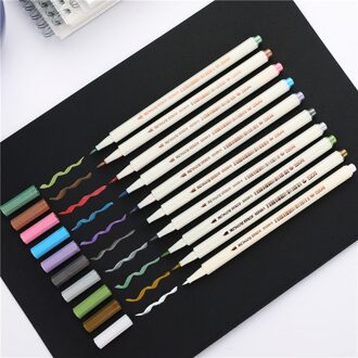 10 Kleur Fabricolor Schrijven Borstel Pen Kalligrafie Verf Marker Pennen Set Tekenen Schilderen Aquarel Art Brush Pen 04429 Bruin