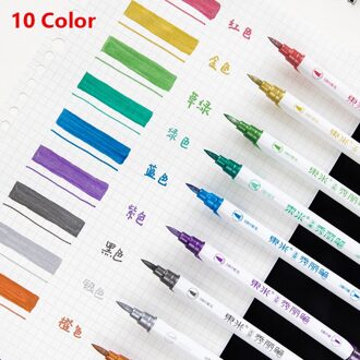 10 Kleur/Set Gekleurde Markers Pen Art Tekening Set Dubbel-Hoofd Aquarel Verf Scrapbooking Dagboek Schilderij Stationery
