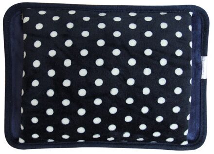 10 Kleuren Water Fles Elektrische Oplaadbare Warmte Water Zak Polka Dot Handwarmer Fluwelen -Water Zak Eu plug donker blauw