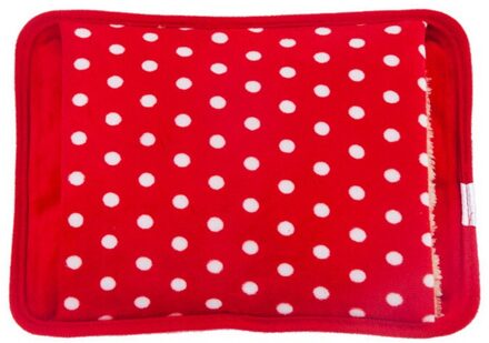 10 Kleuren Water Fles Elektrische Oplaadbare Warmte Water Zak Polka Dot Handwarmer Fluwelen -Water Zak Eu plug donker rood