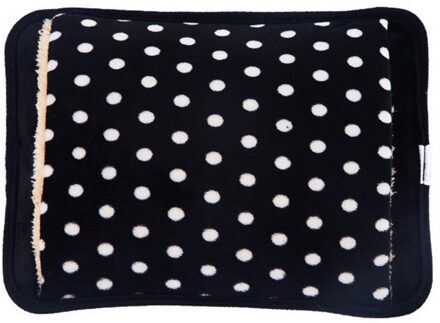10 Kleuren Water Fles Elektrische Oplaadbare Warmte Water Zak Polka Dot Handwarmer Fluwelen -Water Zak Eu plug zwart