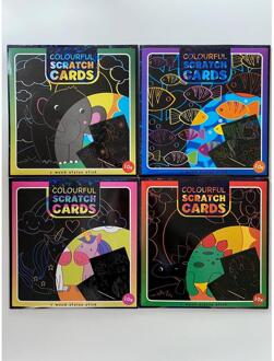 10 Kleurrijke kraskaarten met kraspen