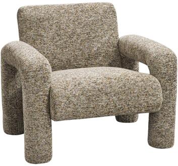 10% korting - Leen Bakker - Fauteuil Puck - Melange - Stof - Bruin - 78x88x85 Cm