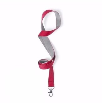 10 lanyards rood/grijs 2 x 50 cm - Keycords