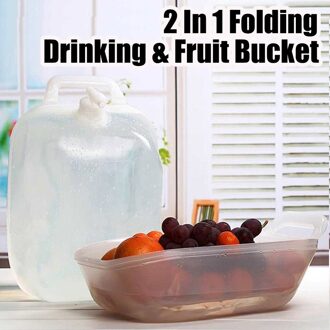 10 Liter Grote Capaciteit Vouwen Drinken Emmer Dual-Purpose Drinken & Fruit Emmer Outdoor Inklapbare Vat Clear