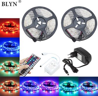 10 m 2835 Waterdichte RGB LED Strip DC12V LED Tape Flexibele Lint Licht 15 m 5 m 44Key Afstandsbediening RGB controller Adapter Voeding 10M Full Kit / Non Waterproof
