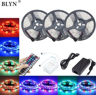 10 m 2835 Waterdichte RGB LED Strip DC12V LED Tape Flexibele Lint Licht 15 m 5 m 44Key Afstandsbediening RGB controller Adapter Voeding 15M Full Kit / Non Waterproof