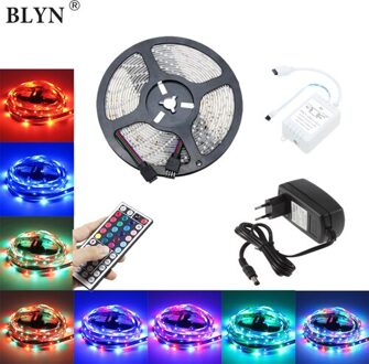 10 m 2835 Waterdichte RGB LED Strip DC12V LED Tape Flexibele Lint Licht 15 m 5 m 44Key Afstandsbediening RGB controller Adapter Voeding 5M Full Kit / Non Waterproof