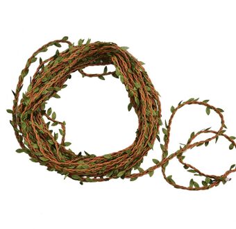 10 m Silk Garland Green Leaf Ijzerdraad Kunstbloem Wijnstok Klimop Rotan voor DIY Wedding Huis Tuin Decor Fotografie props