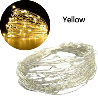 10 Meter 100 Verlichting Solar Koper Materiaal Wire String Light Solar Light Waterdicht Fairy Guirlande Verlichting String Solar Lamp Decor geel