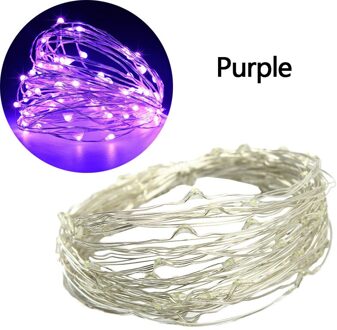 10 Meter 100 Verlichting Solar Koper Materiaal Wire String Light Solar Light Waterdicht Fairy Guirlande Verlichting String Solar Lamp Decor Paars