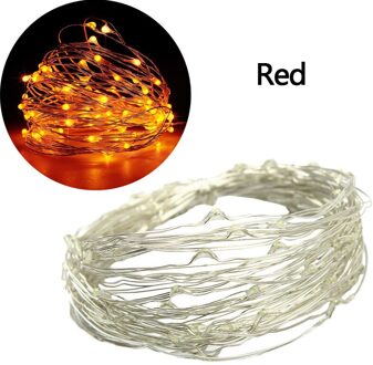 10 Meter 100 Verlichting Solar Koper Materiaal Wire String Light Solar Light Waterdicht Fairy Guirlande Verlichting String Solar Lamp Decor Rood