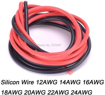 10 Meter/partij (5M Rood + 5M Zwart) silicon Draad 12AWG 14AWG 16AWG 18AWG 20AWG 22AWG 24AWG Heatproof Zachte Siliconen Draad Kabel 10Meter 16AWG