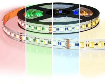 10 meter RGBW led strip pro met 96 leds per meter - multicolor met warm wit - losse strip