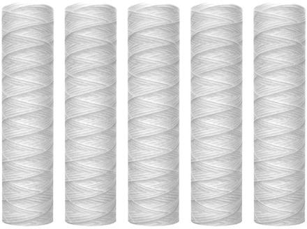10 Micron 10 Inch x 2.5 Inch String Wound Sediment Water Filter Cartridge Whole House Sediment Filtration, Universal Replacement