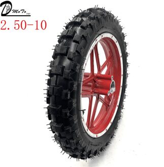 10''Mini Crossmotor Knobbelige Band wielen 2.50-10 Voor of Achter velgen & band Off Road Motocross mini motorrad kind achterkant wiel