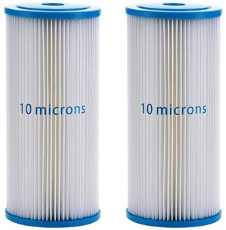10 Μm Geplooide Poly Sediment Water Filter Thuis Of Commerciële, Herbruikbare 4.5 "X 10", 2 Pack