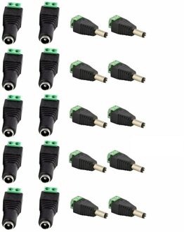 10 Paar (20 Stuks) coax Cat5 Naar Bnc Dc Power Man Jack Plug Dc Vrouwelijke Connector Plug Adapter Av Bnc Utp Voor Cctv Camera video Balun