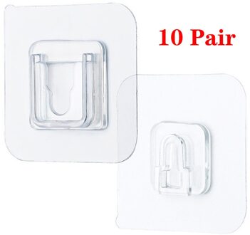 10 Paar 6X6Cm Transparante Sterke Zelfklevende Deur Muur Hangers Haken Zuig Zware Belasting Rack Cup Sucker voor Thuis Badkamer