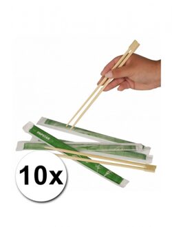 10 paar Eetstokjes van bamboe hout - Action products