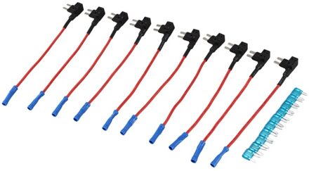 10 Pack - 12V Auto Add-A-Circuit Fuse Tap Adapter Mini Atm Apm Blade zekeringhouder