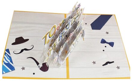 10 Pack 3D Vaders Dag Card -Up Verjaardag Voor Beste Papa Grootvader Met Envelop