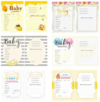 10 Pack Advice and Prediction Cards for Baby Shower Game Parent Message Advice Book Fun Gender Neutral Shower Party