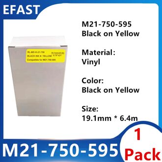 10 Pack M21 750 595 Vinyl Label Lint Zwart Op Geel Voor BMP21 Plus Bmp21 Lab Printer M21-750-595 19.1Mm * 6.4M 1 Pack