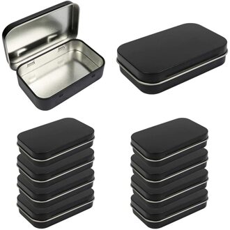 10 Pack Metal Rechthoekige Lege Scharnierende Blikken Doos Containers 95X60X21Mm Mini Kaars Tins