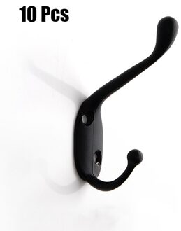 10 Pack Zware Kapstokken Muur Gemonteerd Voor Hoed Hardware Dual Prong Retrot Hanger Met 20 Schroeven Zwarte Kleur muur Haak