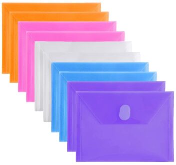 10 Packs A7 Clear Plastic Kleine Envelop Met Haak & Lus Sluiting 5X7 Ploy Envelop Voor Home Office receipe/Check/Foto 'S kleurrijk-10stk