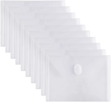 10 Packs A7 Clear Plastic Kleine Envelop Met Haak & Lus Sluiting 5X7 Ploy Envelop Voor Home Office receipe/Check/Foto 'S transparant-10stk