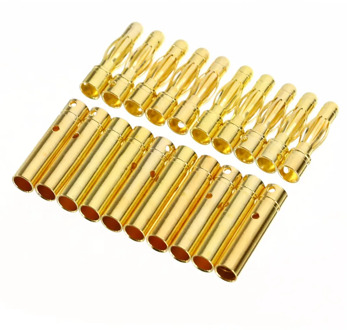 10 Pair 4mm RC Battery Gold-plated Bullet Banana Plug High Quality Male Female Bullet Banana Connector