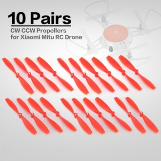 10 Pairs Cw Ccw Propellers Mini Props Blades Onderdelen Accessoires Voor Xiaomi Mitu Rc Fpv Drone Quadcopter Vliegtuigen Uva Rood