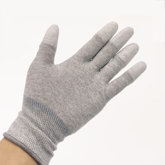 10 Pairs Fabriek Direct Carbon Fiber Polyester Vinger Gecoat Esd Handschoenen, Antistatische Handschoenen Voor Elektronische Workshops M